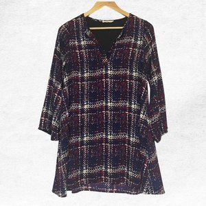 Womens Small Newbury Kustom Striped Blouse Plaid